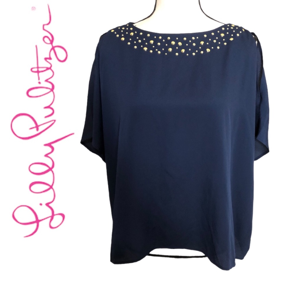lilly pulitzer short open sleeve top Sz S